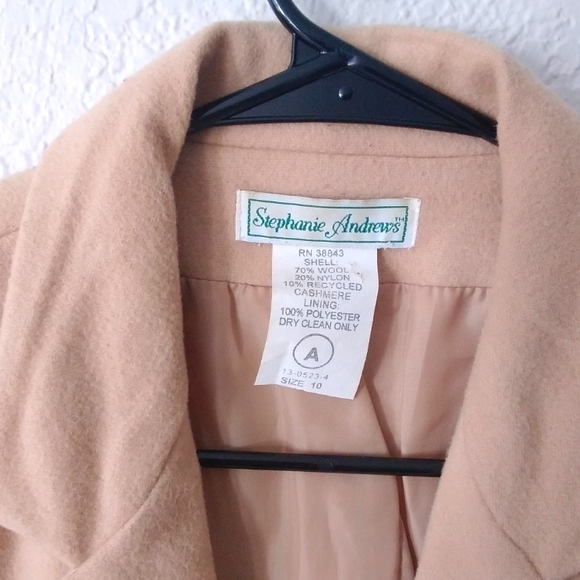 Vintage Stephanie Andrews Camel Wool Cashmere Blazer Jacket womens 10 - Picture 2 of 5